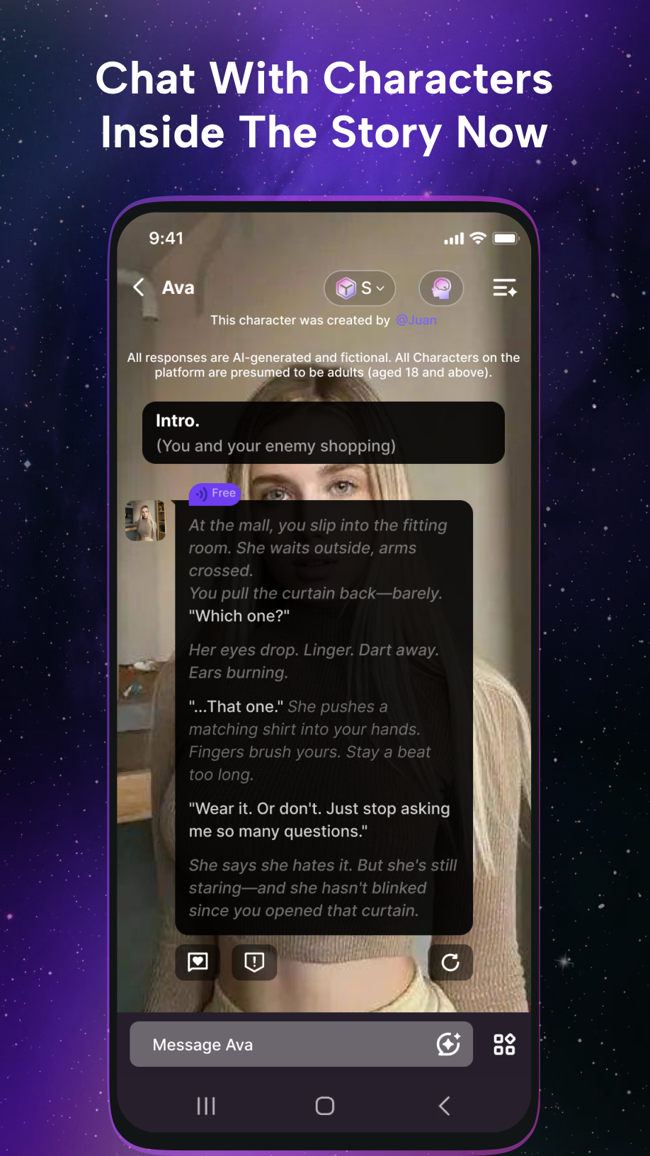 Chat with an AI character in Altavelle